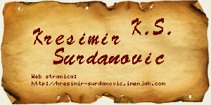 Krešimir Surdanović vizit kartica